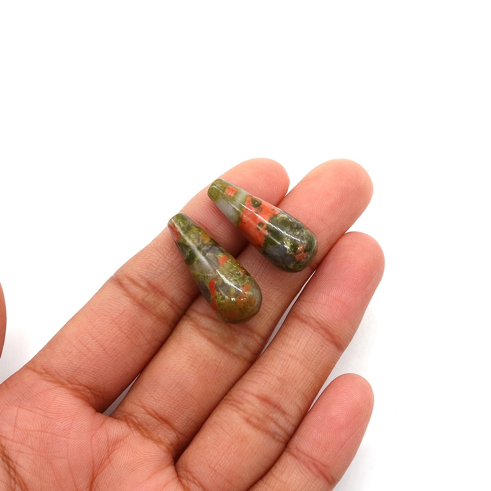 2pcs Strawberry Quartz Loose Beads, Semi-Finished Pendants